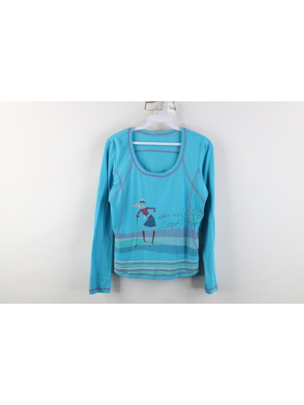 Vintage Y2K Babydoll Womens Large Cropped Abstract Golf Long Sleeve T-Shirt